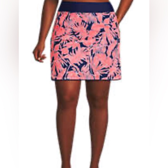 Lands' End Other - Lands’ End Quick Dry Elastic Waist Active Board Skort Swim Skirt 24W